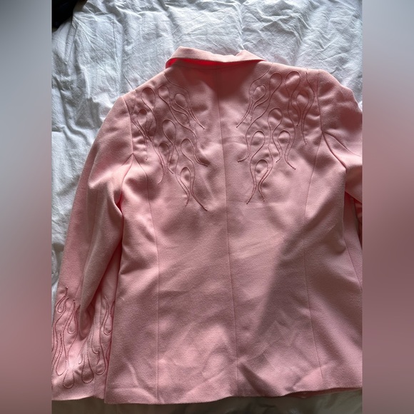 Custom chain stitch flame blazer jacket !!!! Sick - Picture 4 of 6